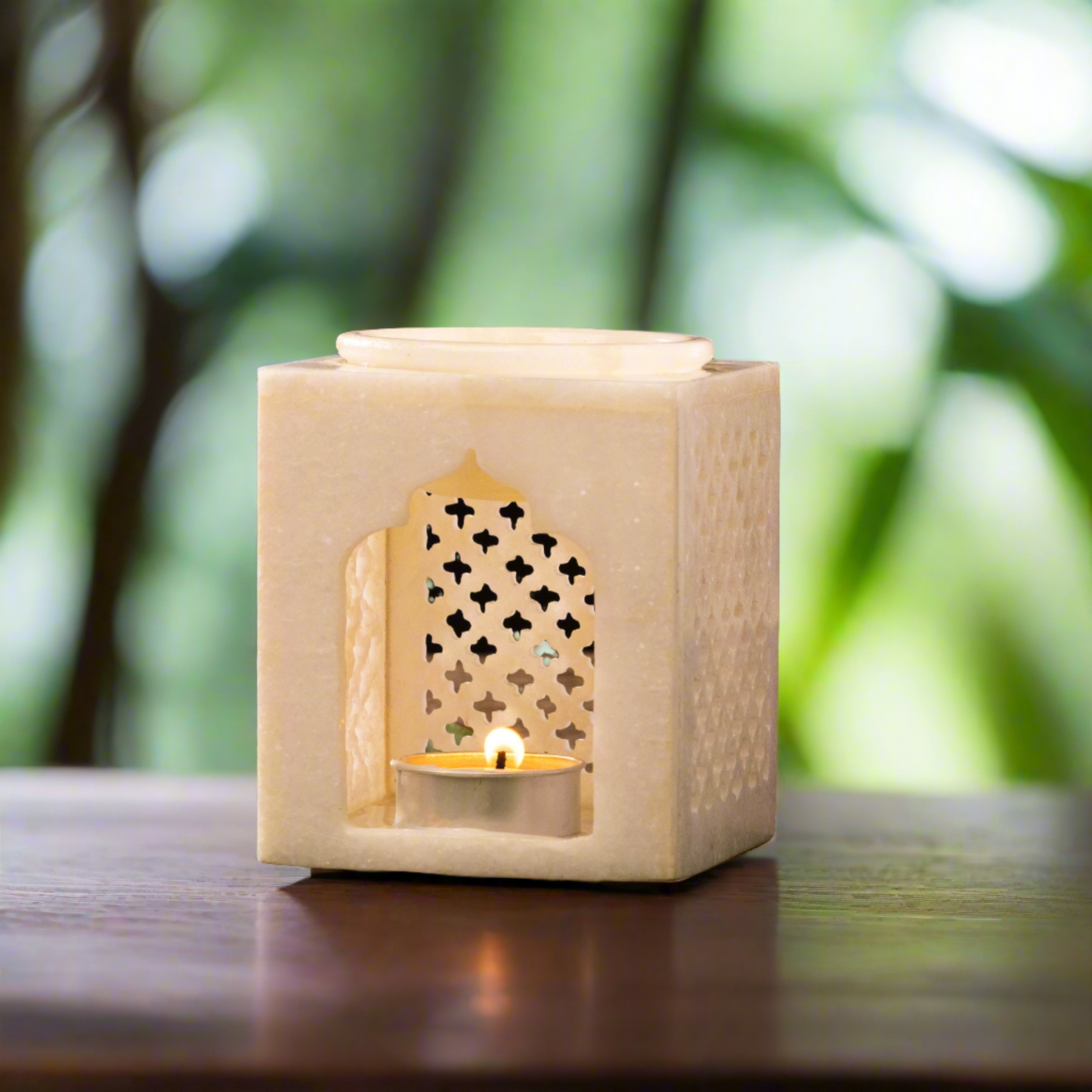 MARBLE FLOWER LATTICE AROMA OIL BURNER