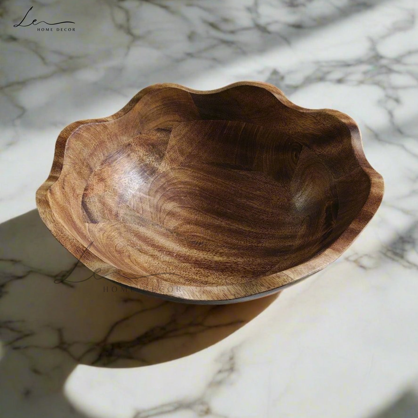 Handcrafted Wooden Fruit and Snacks Bowl - Large
