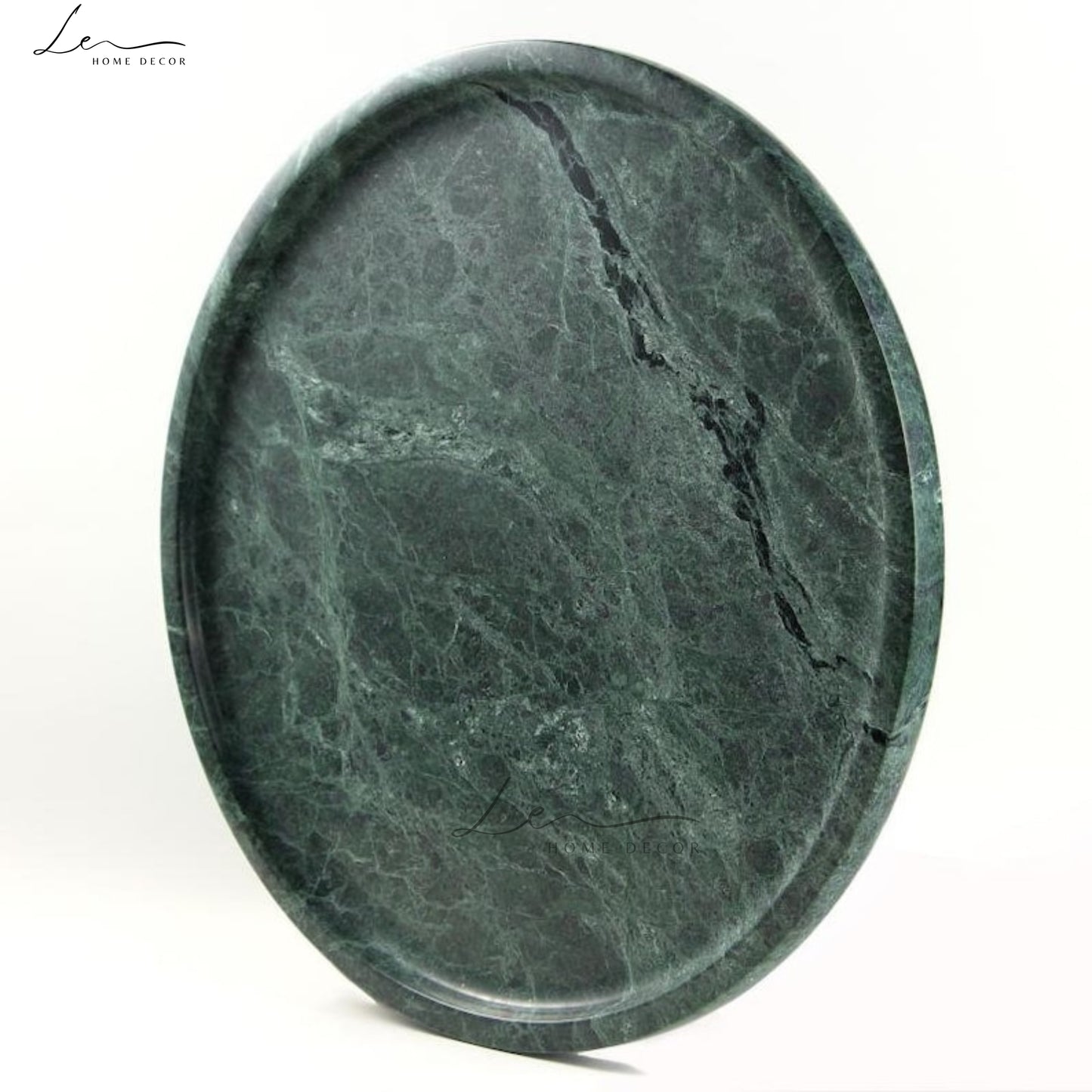 Green Marble Round Tray - Large