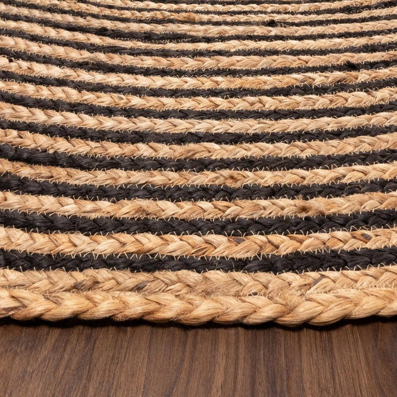 The Striped Boho Natural Jute Rug