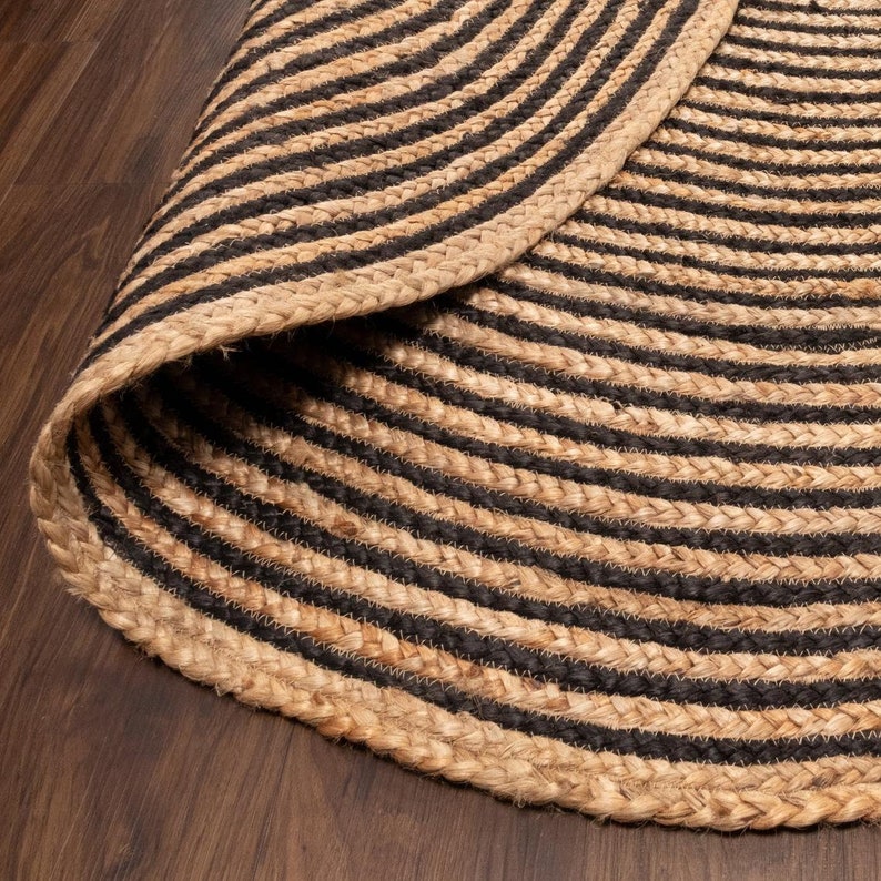 The Striped Boho Natural Jute Rug