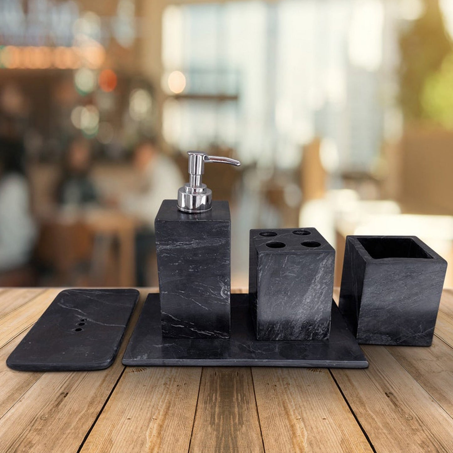 Luxurious Black Marble Bathroom Set