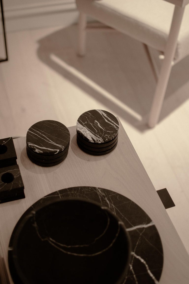 Black Beauty Marble Coasters Set