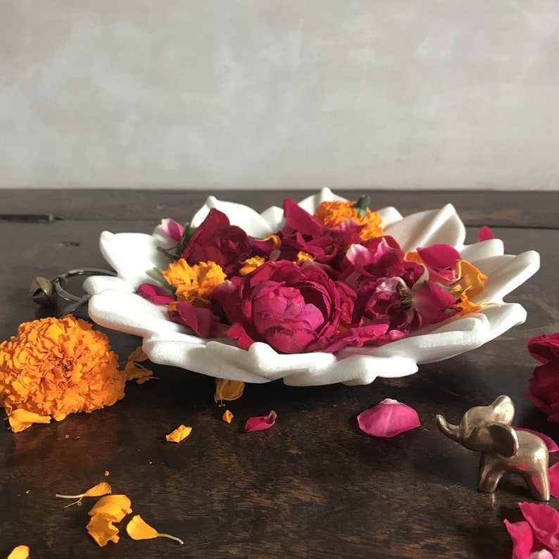 White Lotus Marble Tray