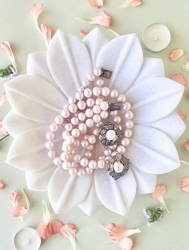 White Lotus Marble Tray