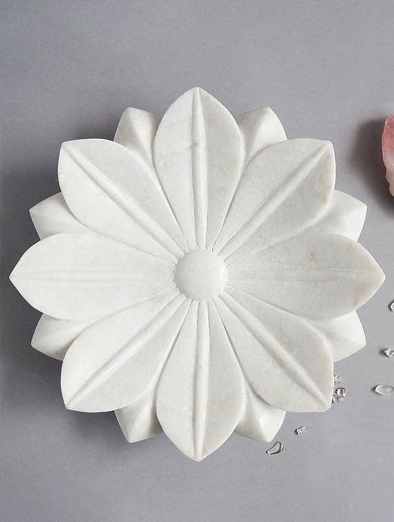 White Lotus Marble Tray