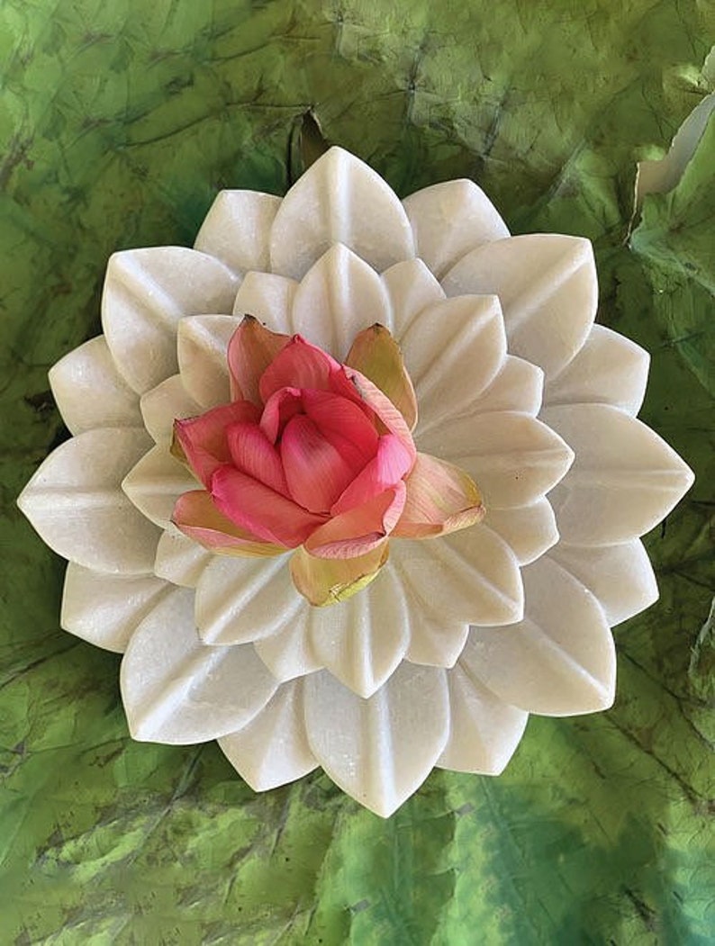 White Lotus Marble Tray