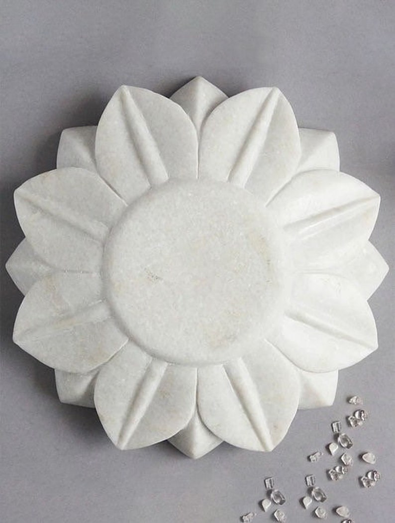White Lotus Marble Tray