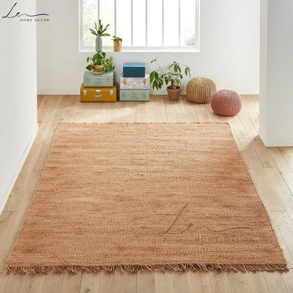 Brown Tassel Natural Jute Rug