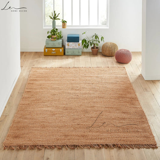Brown Tassel Natural Jute Rug