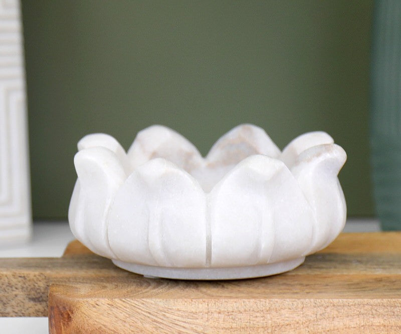 Lotus Flower Marble Urli