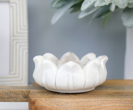 Lotus Flower Marble Urli