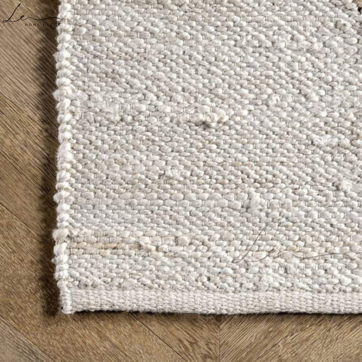 Natural Handmade Jute Rug with Diamond Pattern