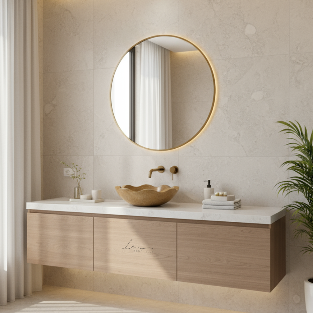 The Fluted Stone Wash Basin - Jaisalmer Brown