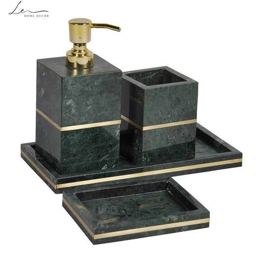 Green Marble Bathroom Set of 4