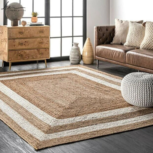 Natural Double Border Jute Area Rug
