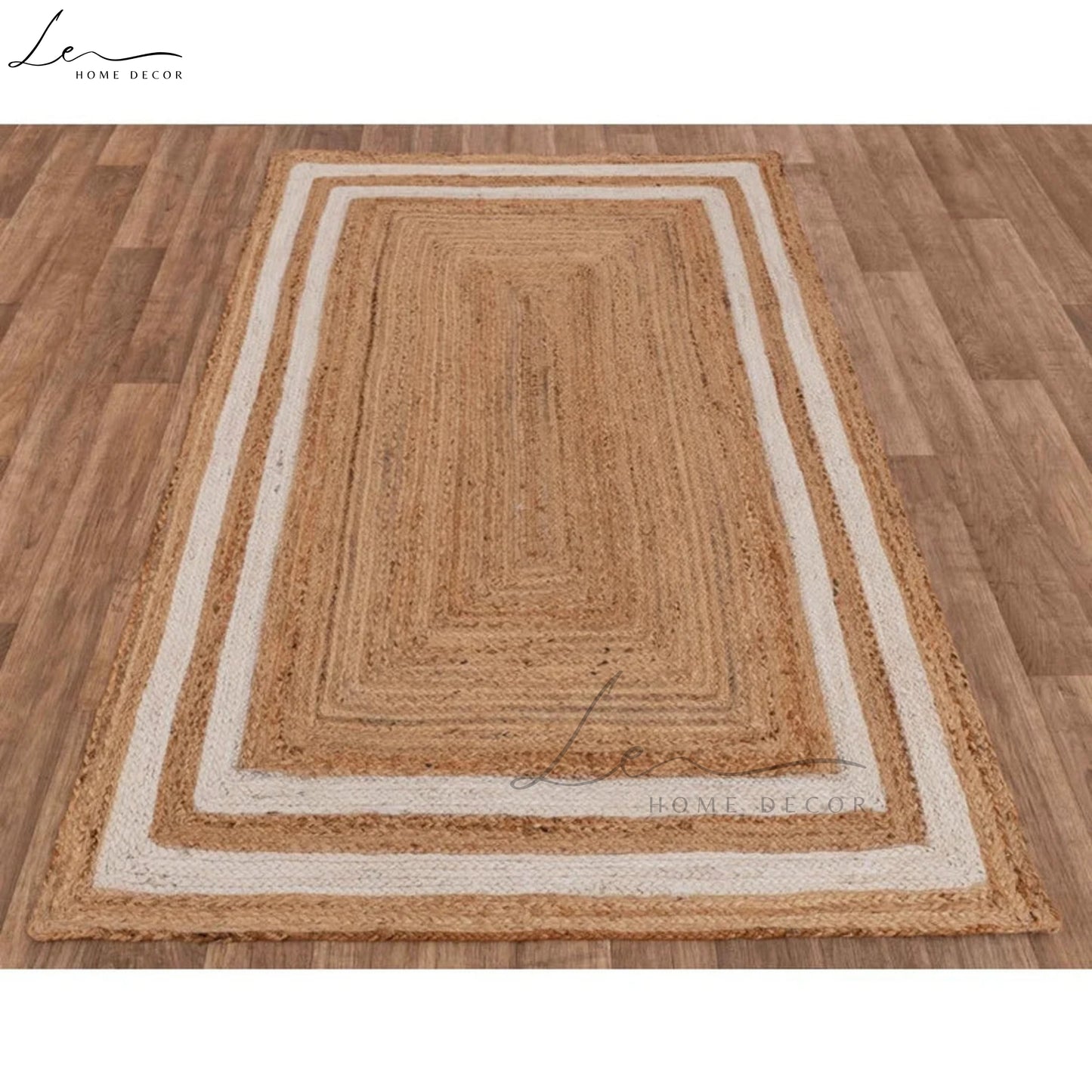 Natural Double Border Jute Area Rug