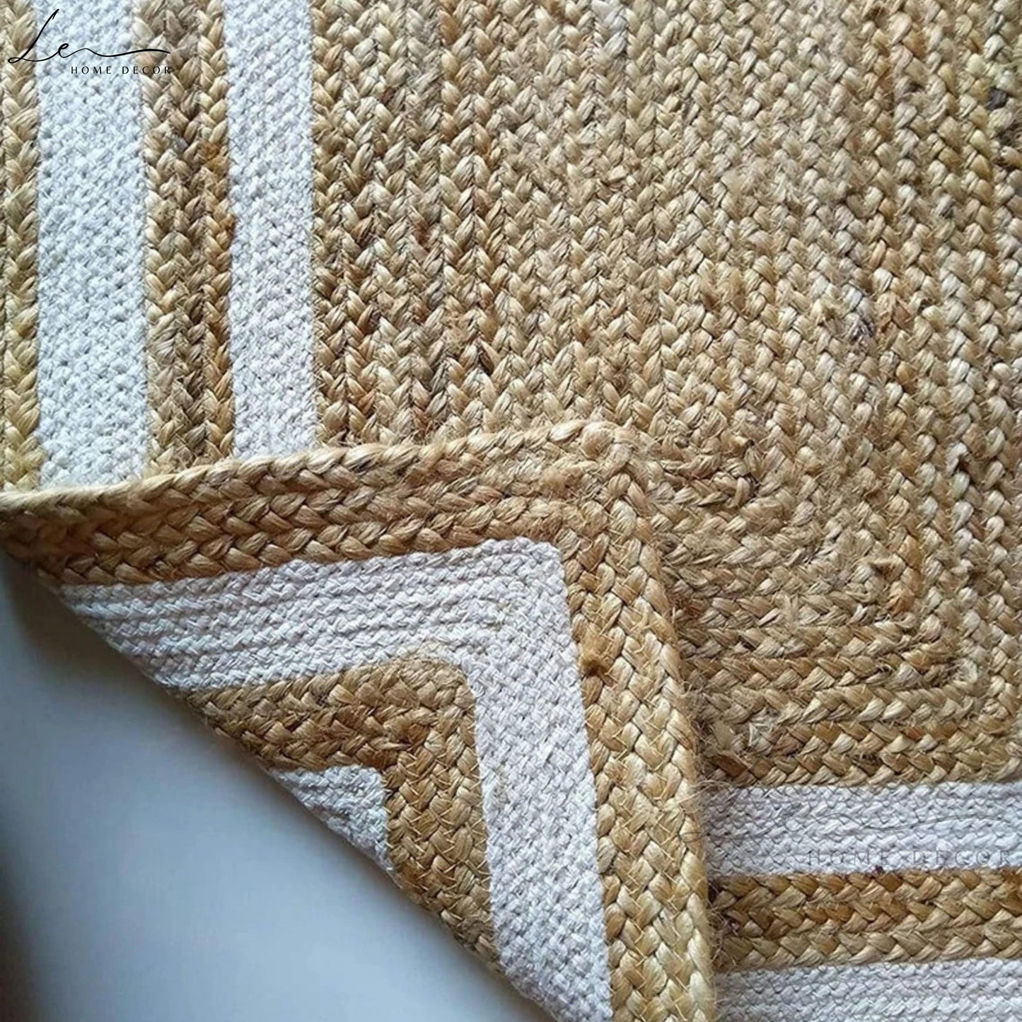 Natural Double Border Jute Area Rug
