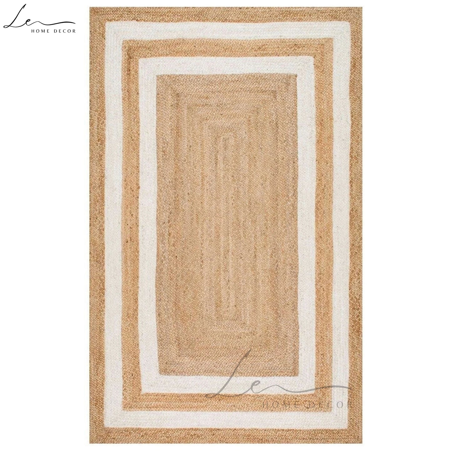 Natural Double Border Jute Area Rug