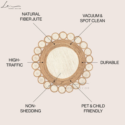 Natural Dual Tone Warm Jute Round Rug