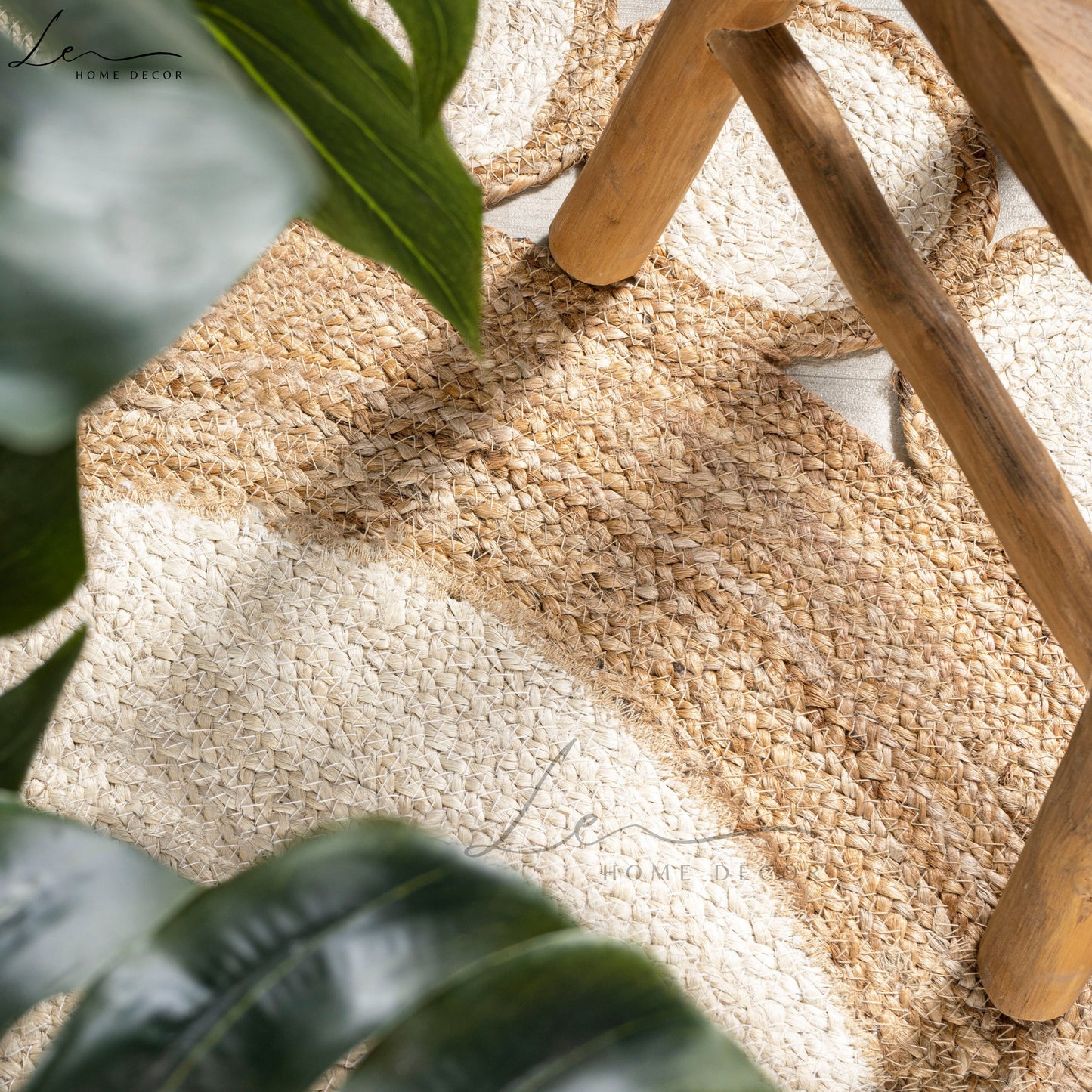 Natural Dual Tone Warm Jute Round Rug