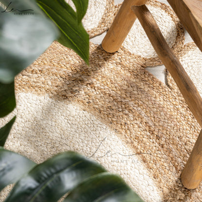 Natural Dual Tone Warm Jute Round Rug