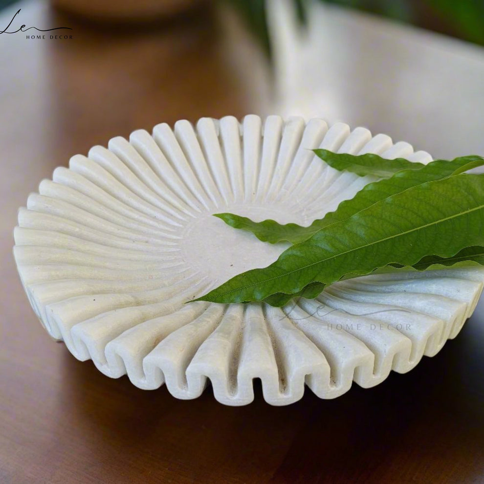 Plastic Ruffle Tray The Marble Ruffle Tray – Le Home Decor Studio