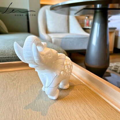 Fortune Marble Handcrafted Elephant Pair of 2