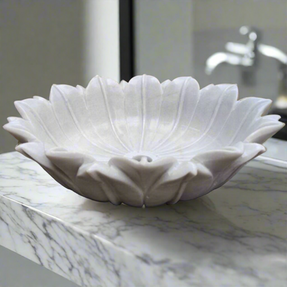 White Lotus Marble Wash Basin