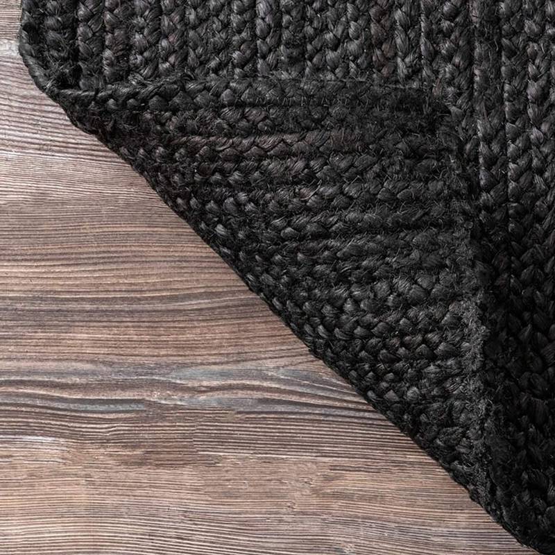 Black Jute Braided Area Rug