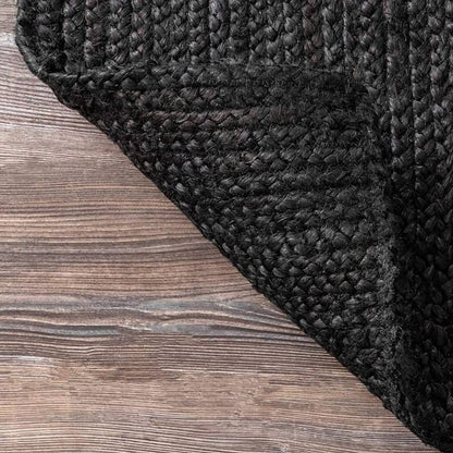 Black Jute Braided Area Rug