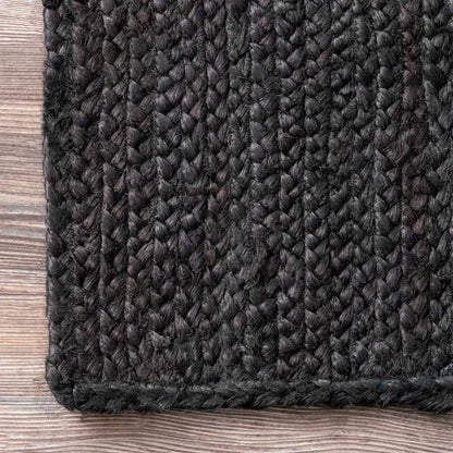 Black Jute Braided Area Rug