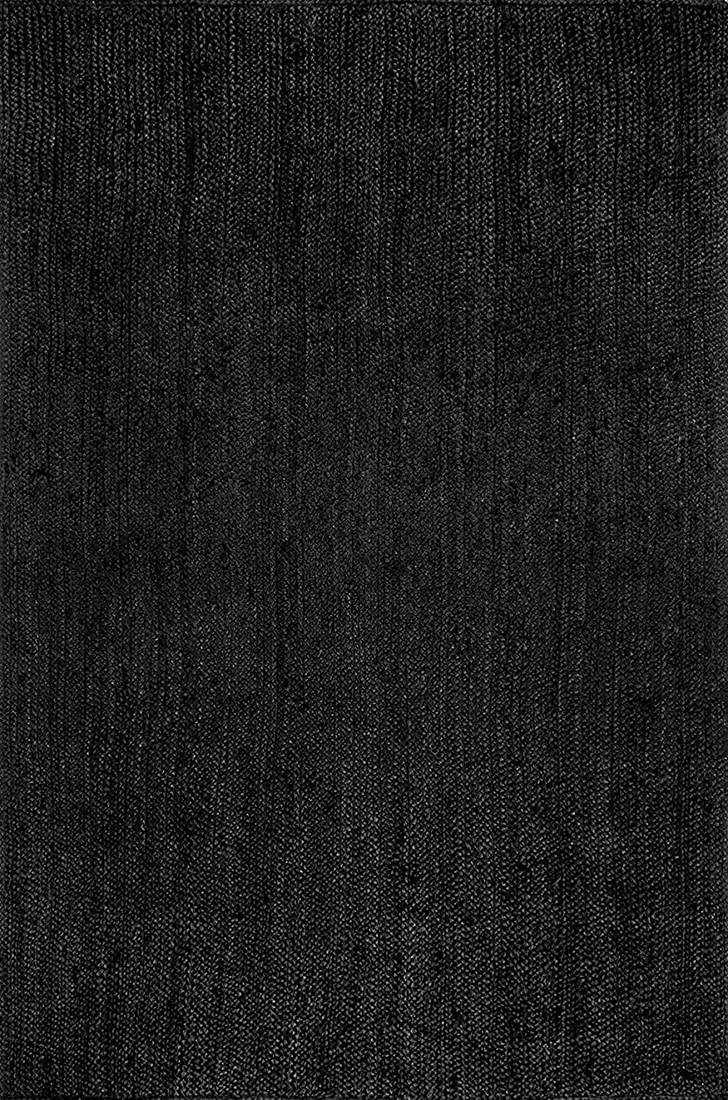 Black Jute Braided Area Rug