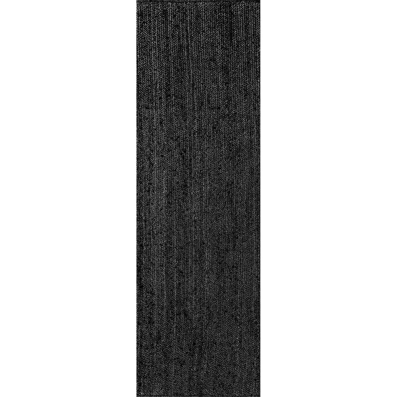Black Jute Braided Area Rug
