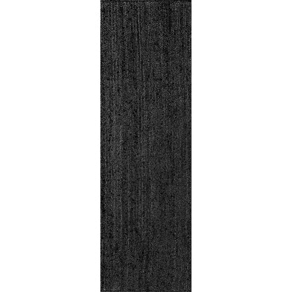 Black Jute Braided Area Rug