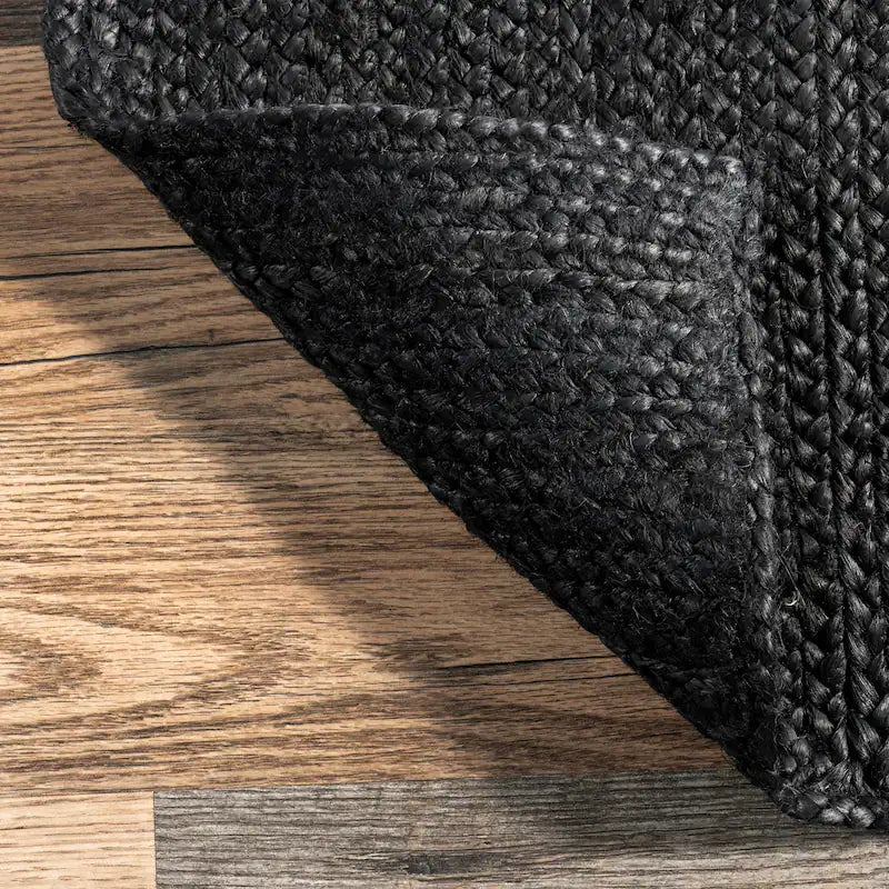 Black Jute Braided Area Rug