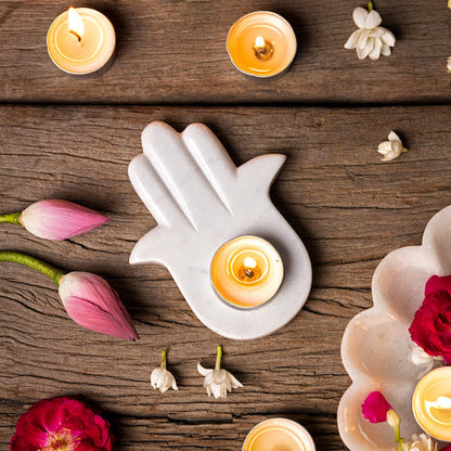 Marble Palm Candle Holders