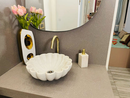The Scallop Marble Wash Basin