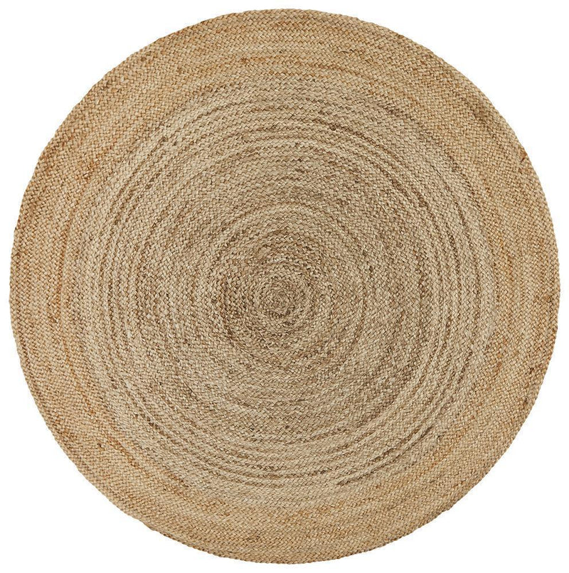 Braided Jute Collection Hand Woven Natural Fibers Natural/Tan Round Carpet