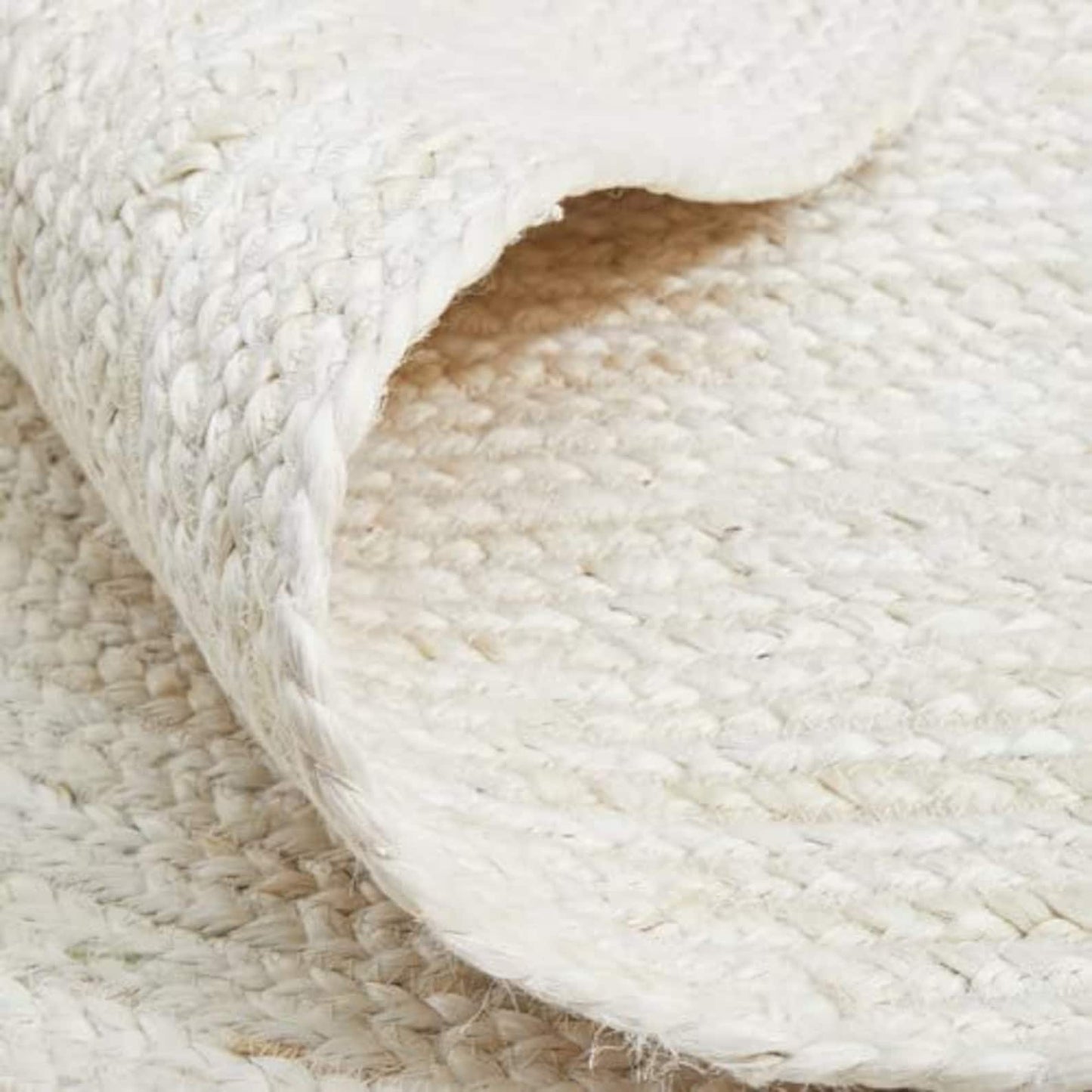 Luxury Off White Jute Braided Area Rug
