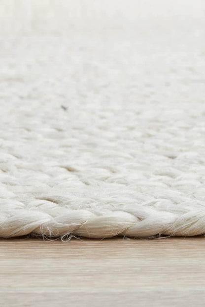 Luxury Off White Jute Braided Area Rug