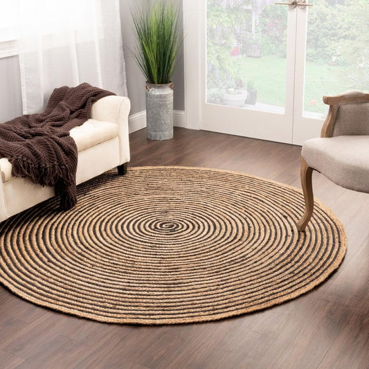 The Striped Boho Natural Jute Rug