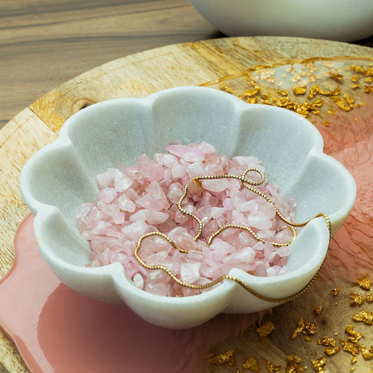 White Scalloped Marble Bowl