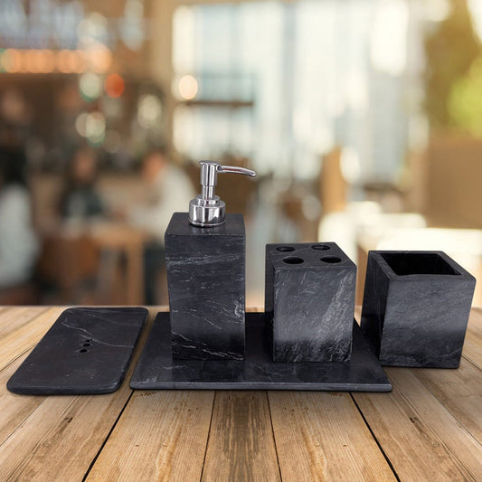 Luxurious Black Marble Bathroom Set