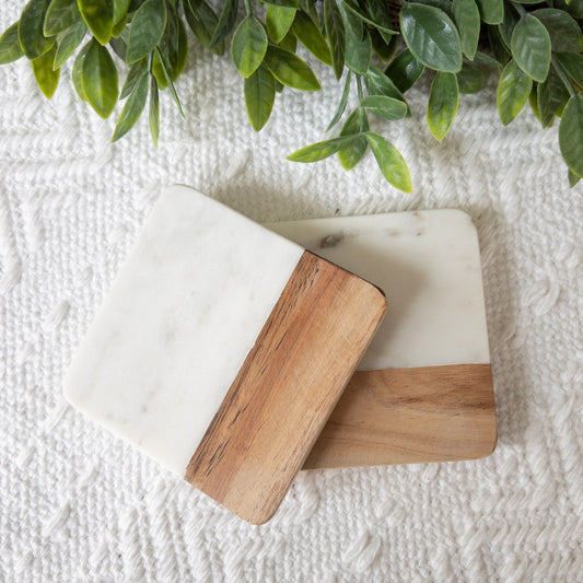 Acacia & Marble Coasters