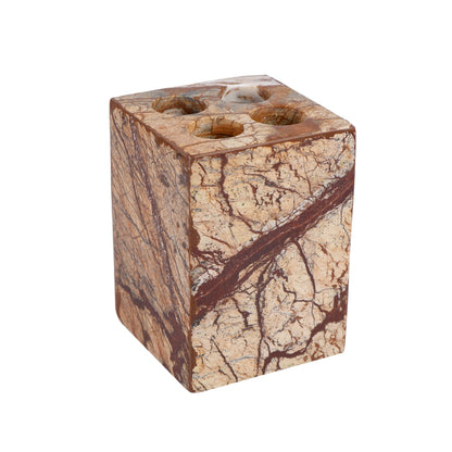 Luxurious Brown Marble Bathroom Storage Set