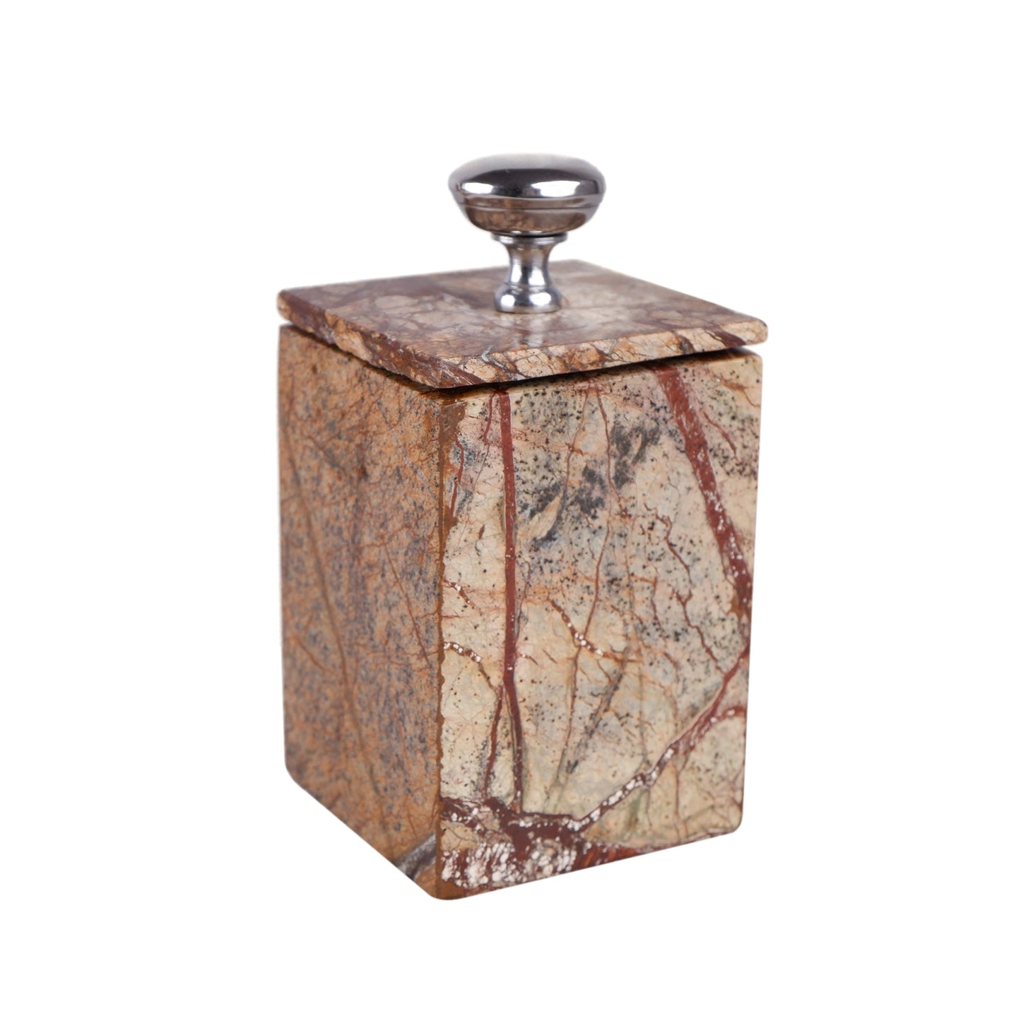 Luxurious Brown Marble Bathroom Storage Set
