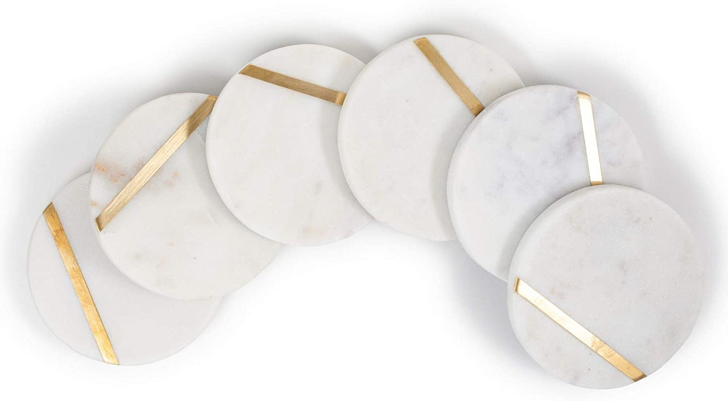 Golden Striped Marble Coaster