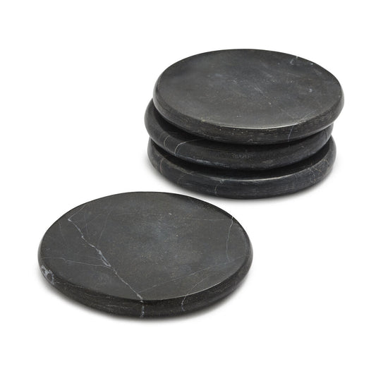 Royal Black Marble Tea Coaters
