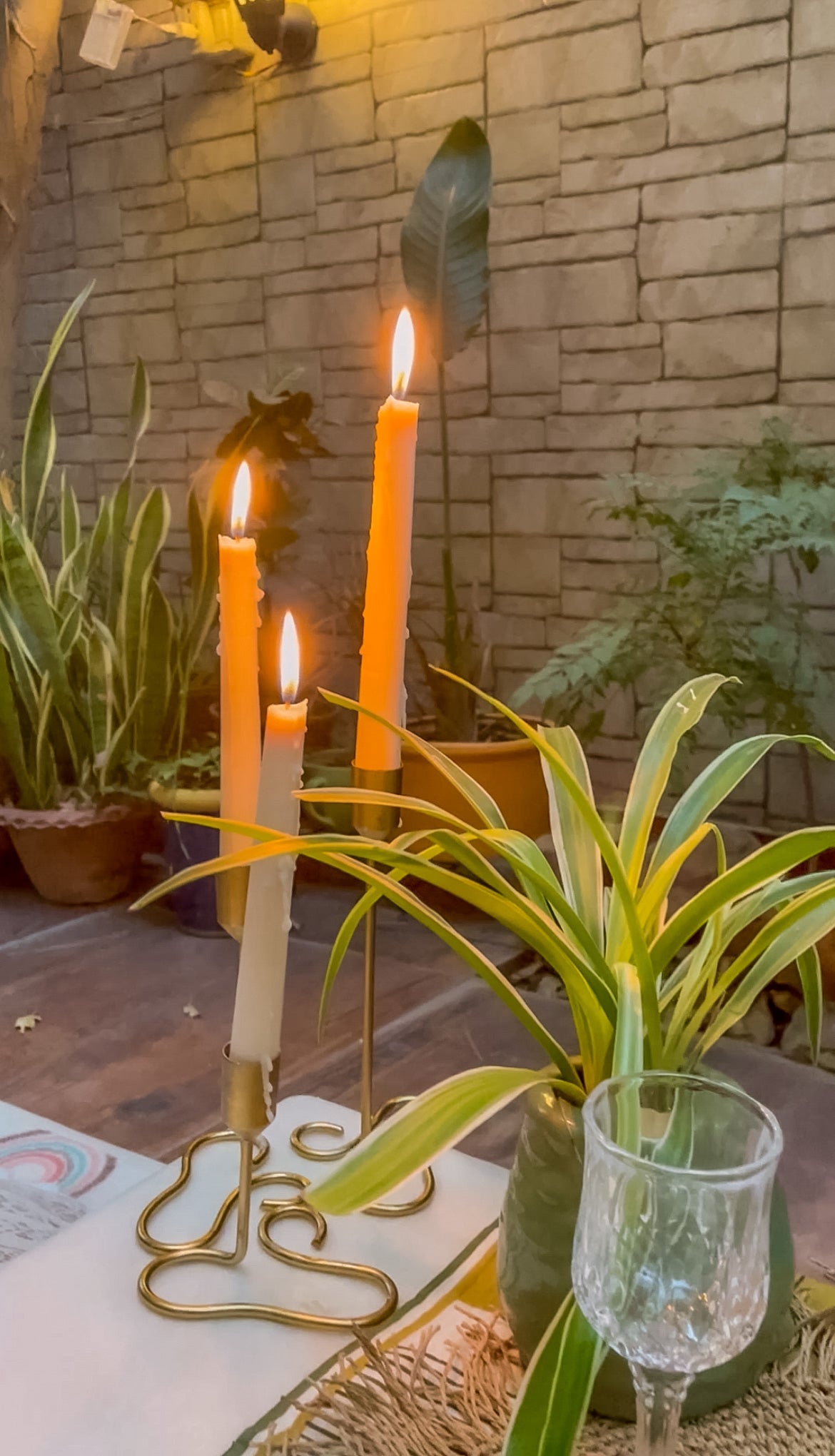 Golden Curve Tapered Candle Holder Set Of 3